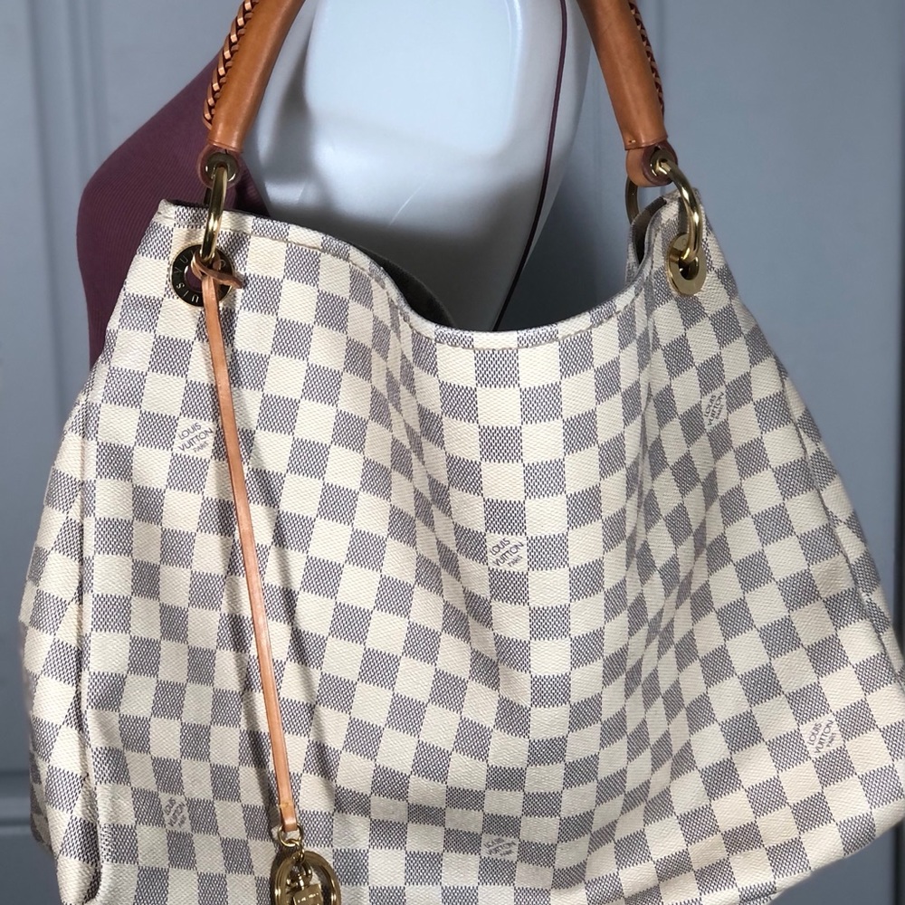 Louis Vuitton Arsty Damier Azur Canvas Gold Hardware Shoulder Bag Purse